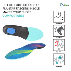 Dr Foot | Insole for Shoes Men | Arch Support for Flat Feet | Flat Feet Arch Support Insole|Shoe Insole|Gel Insoles for Men|Plantar Fasciitis|Slim Back Pain Relief Product|Orthotics|Large-Pack Of 2