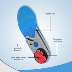 Dr Foot | Insole for Shoes Men | Arch Support for Flat Feet | Flat Feet Arch Support Insole | Shoe Insole | Gel Insoles for Men | Heavy Duty Support Insole|Shock Absorption|Orthotics|Large-Pack Of 2