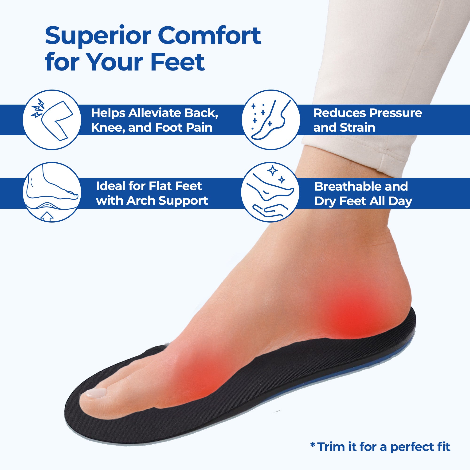 Dr Foot shoe insole - enhanced comfort for long walks