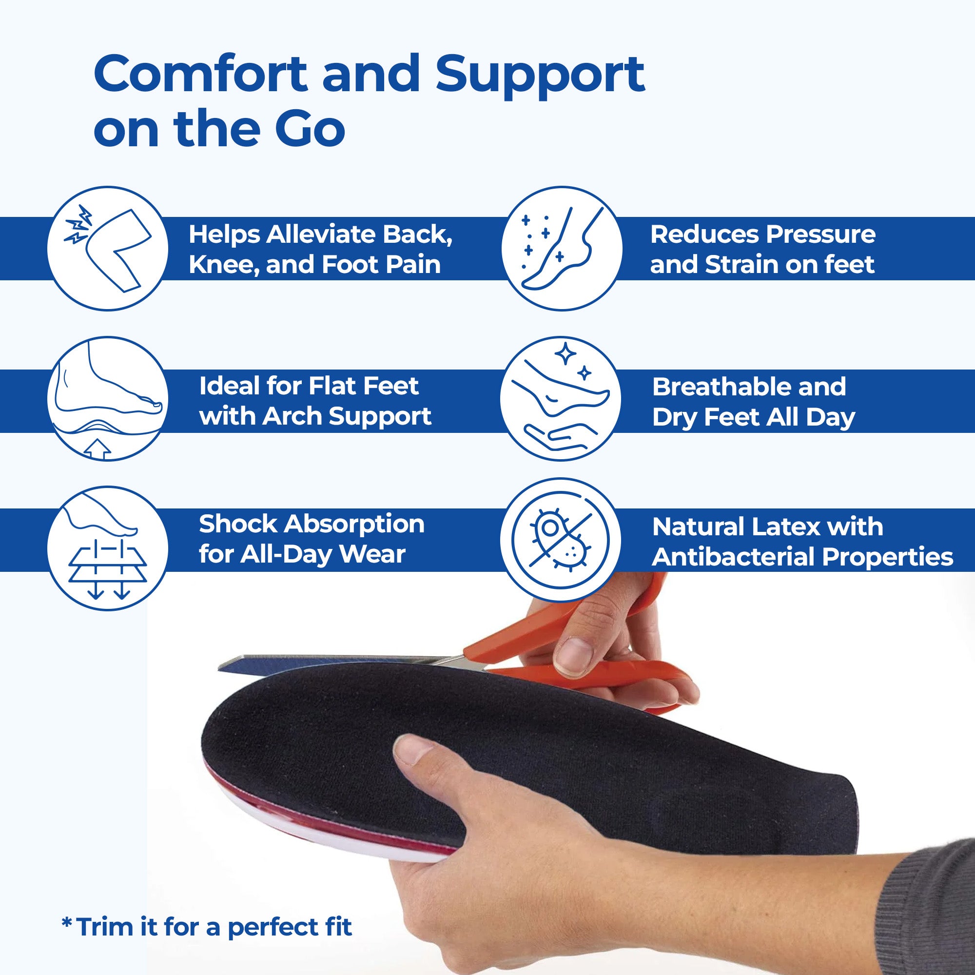 Dr Foot Massaging Gel Insoles - Versatile multi-use footwear support.