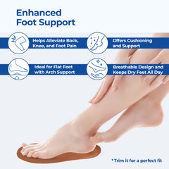 Dr Foot gel shoe insoles - flat feet relief