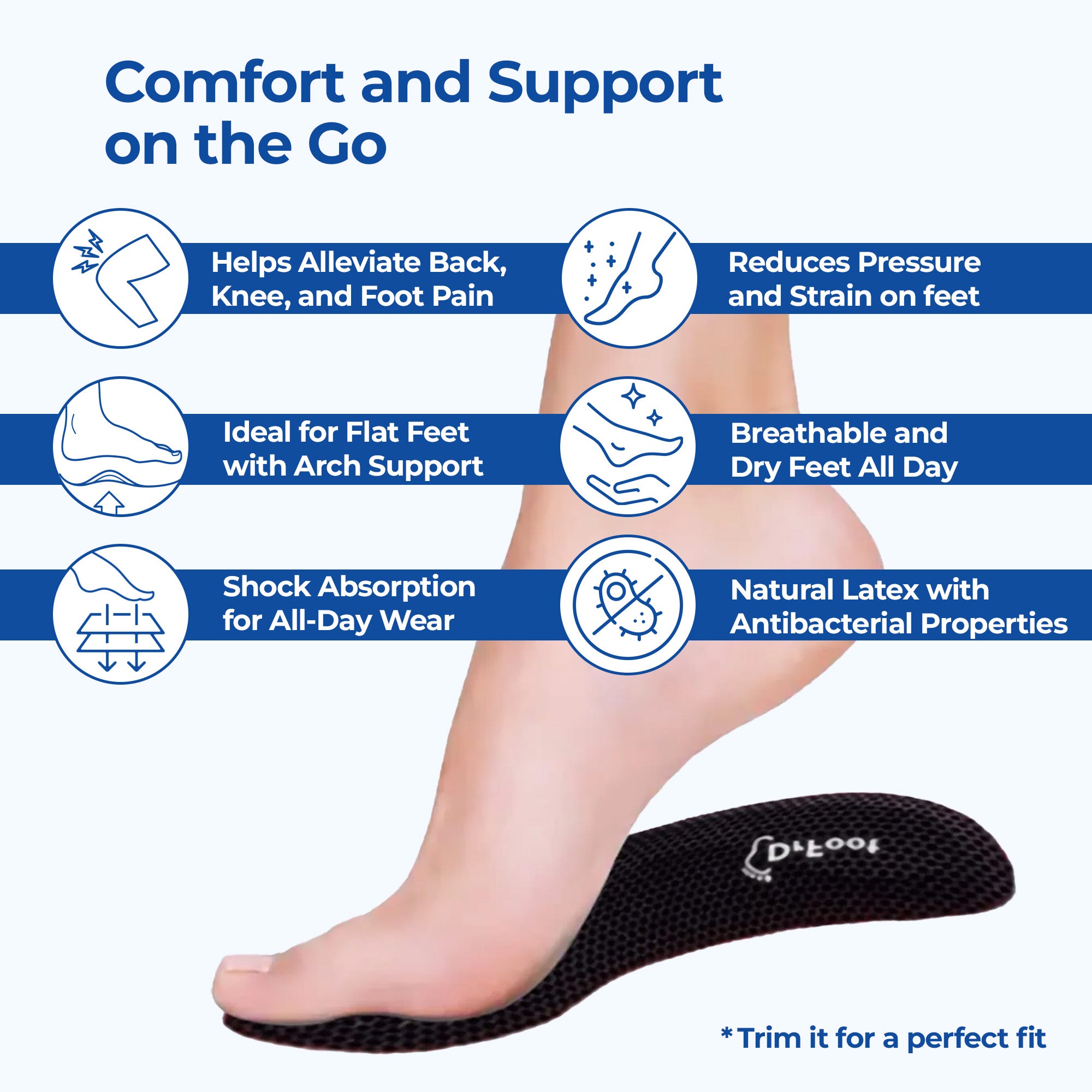 Dr Foot Arch Support Insole - Comfortable for daily usage