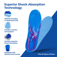 Dr Foot Massaging Gel Insoles - Springy Cushion for Work