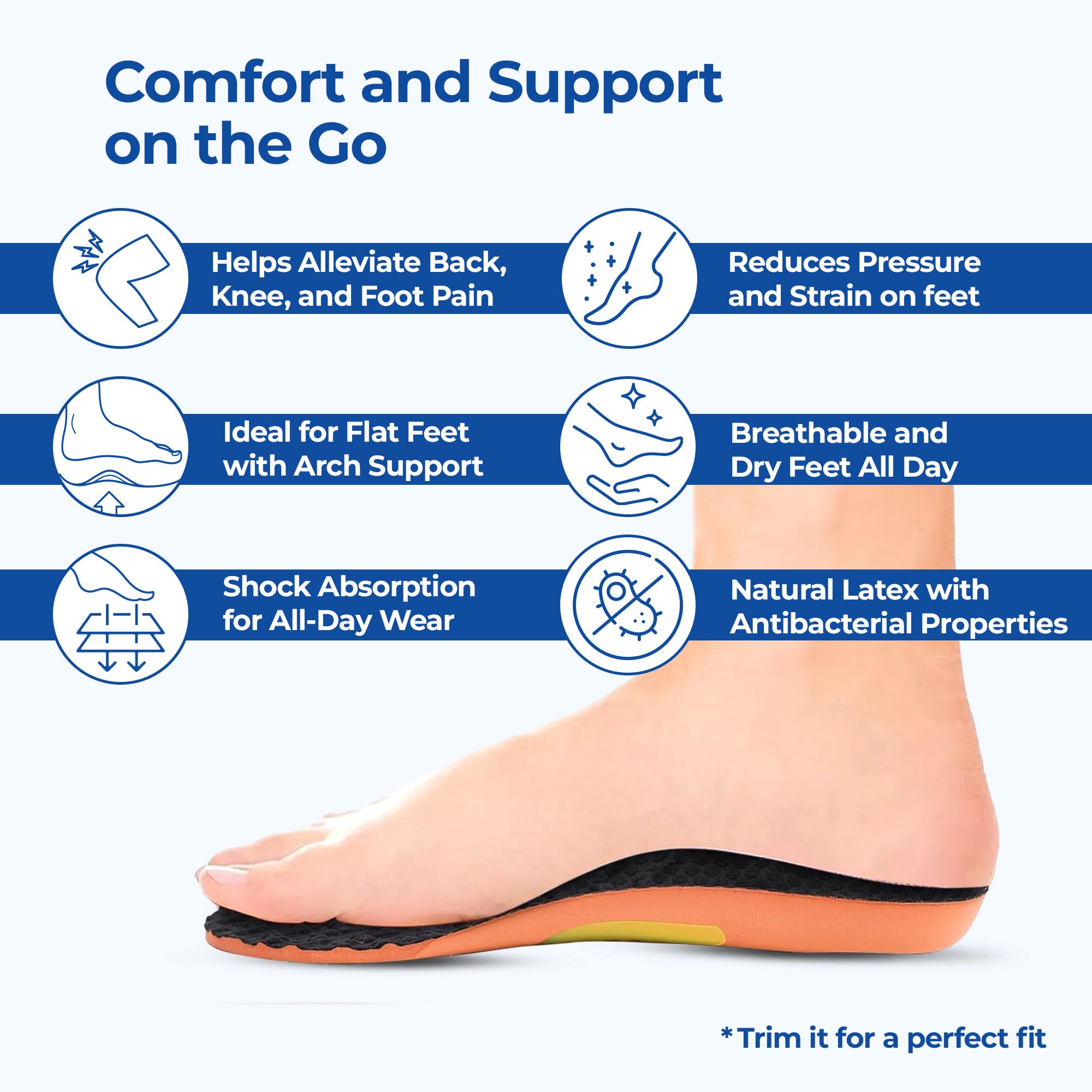 Dr Foot Memory Foam Insoles - Helps in plantar fasciitis relief