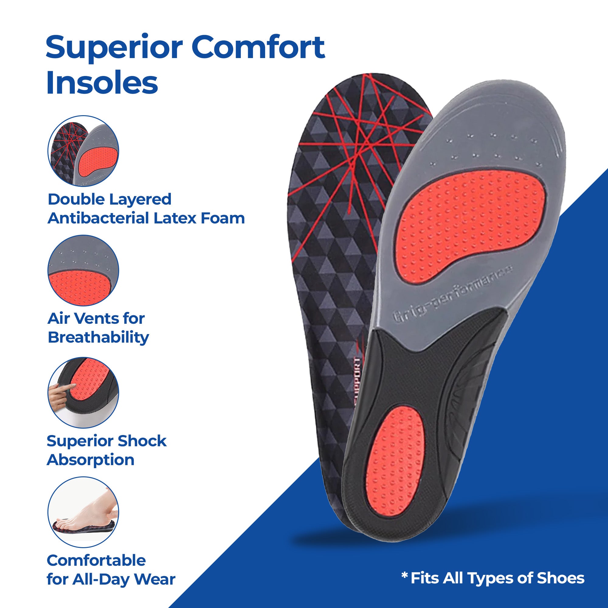 Dr Foot cushioned insoles - Suitable for office footwear