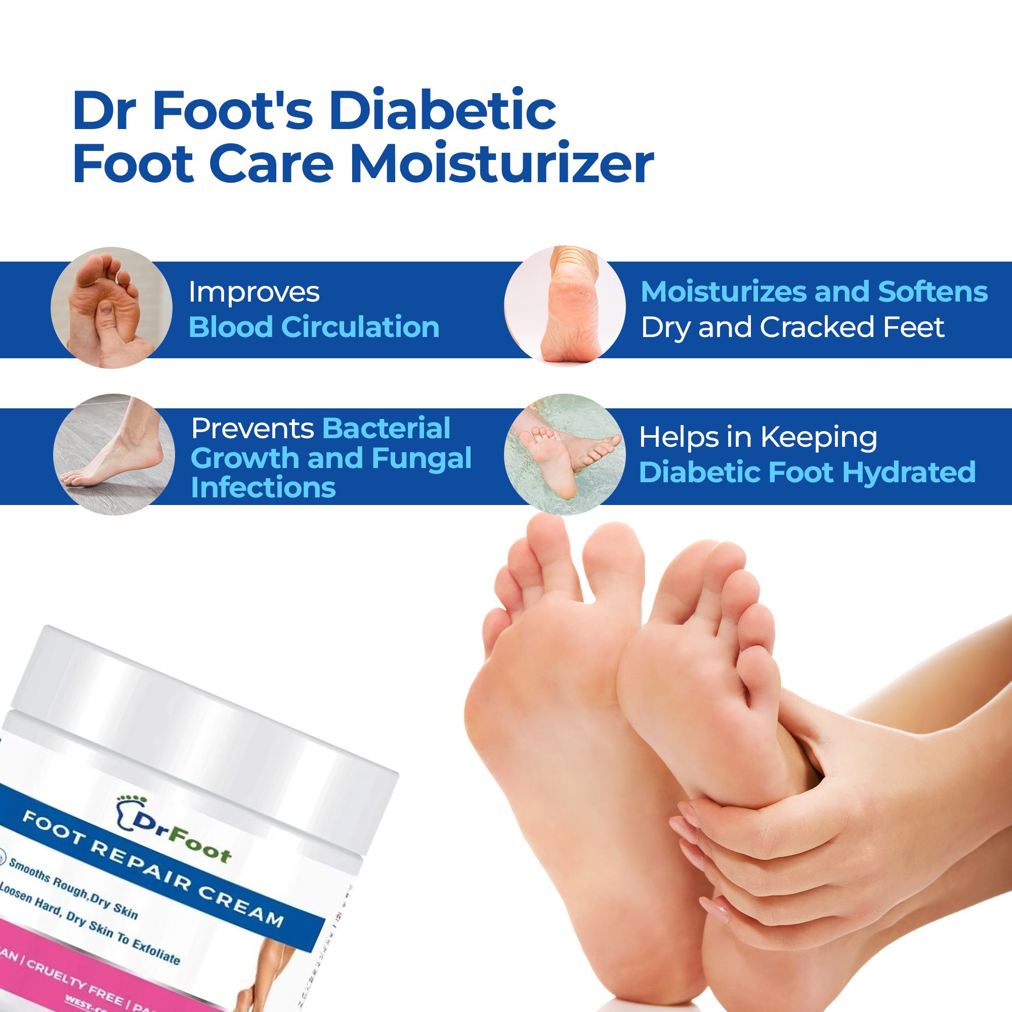 Dr Foot Foot Cream for Cracked Heels - Lightweight Formula