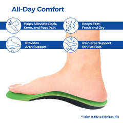 Dr Foot Insoles for Flat Feet - Breathable and anti-slip