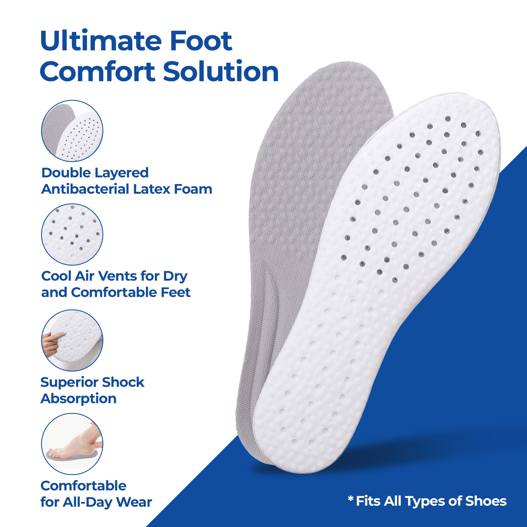 Dr Foot Air Pillow Insoles - Comfortable long walks