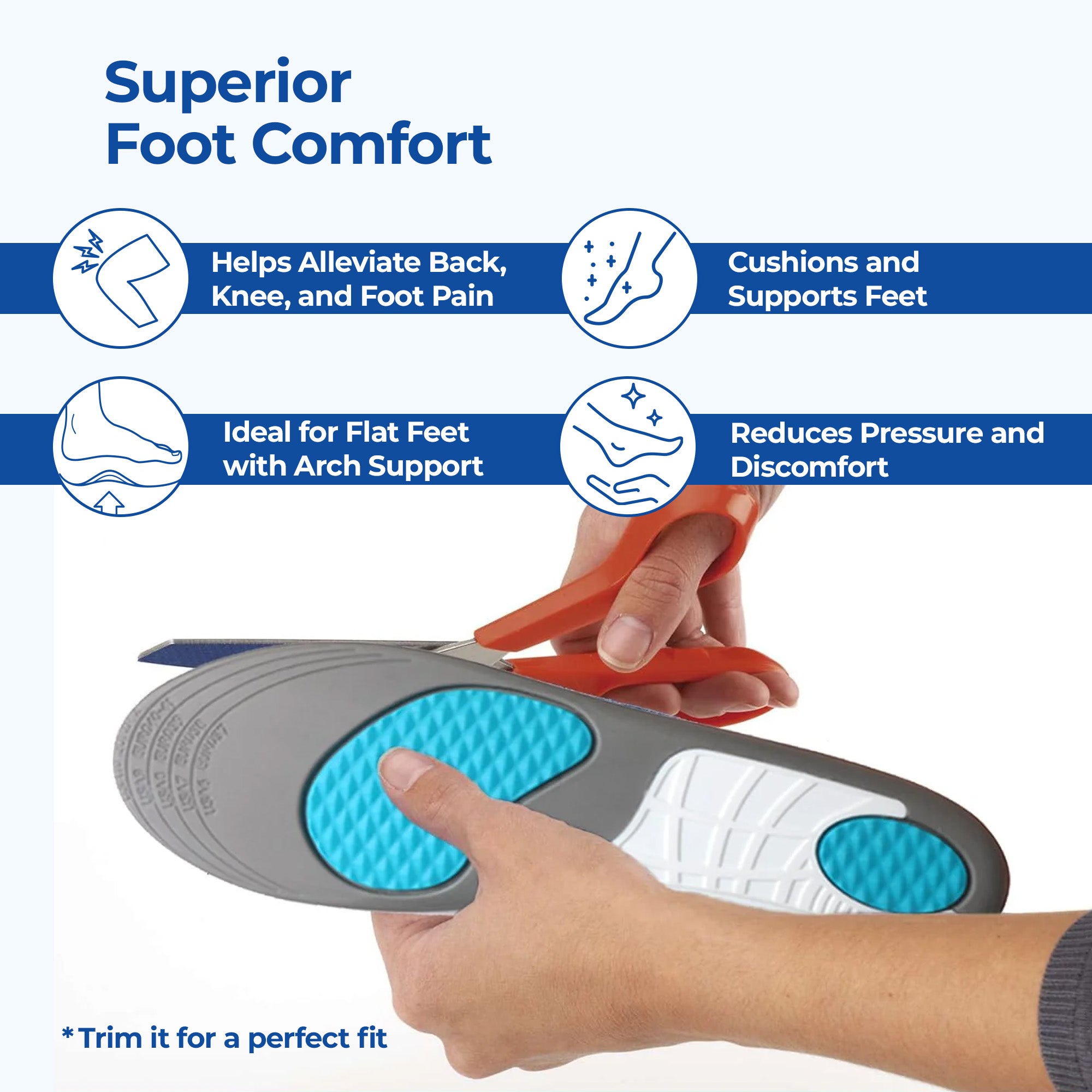 Dr Foot pain relief insoles - perfect fit for any shoe