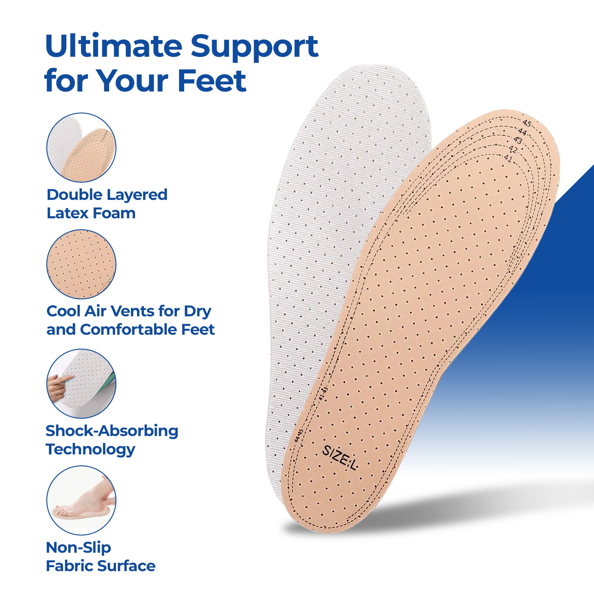 Dr Foot cushioning insoles - customizable fit for shoes