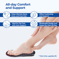 Dr Foot Soft Insoles for Flat Feet - Pain relief solution