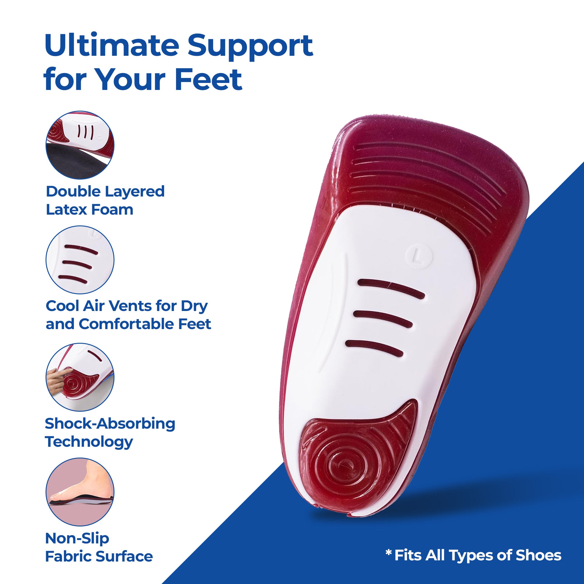 Dr Foot Massaging Gel Basic Insoles - Breathable Design