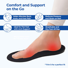 Dr Foot Memory Foam Shoe Insoles - Breathable Fabric