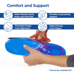 Dr Foot Massaging Gel Insoles - Ultra Thin for Casual Shoes