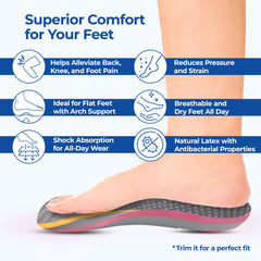 Dr Foot Medium Arch Insoles - Suitable for all shoes