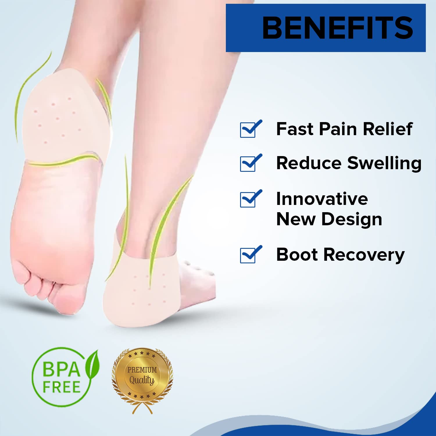 Silicone Heel Protectors - 2 Pairs of Gel Heel Socks - Foot Care Solution |  Fruugo NO