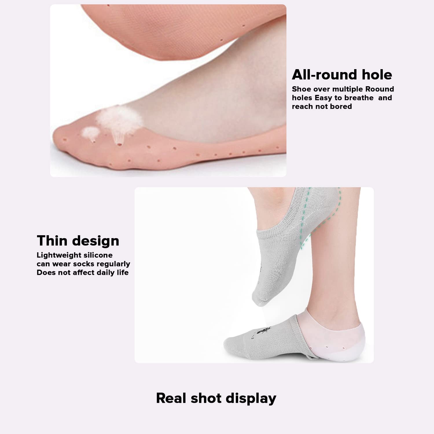 Moisturizing Heel Socks Gel Lined Toeless Spa Socks to Heal and Treat Dry, Cracked  Heels Footcare Treatment Socks for Dry feet - AliExpress