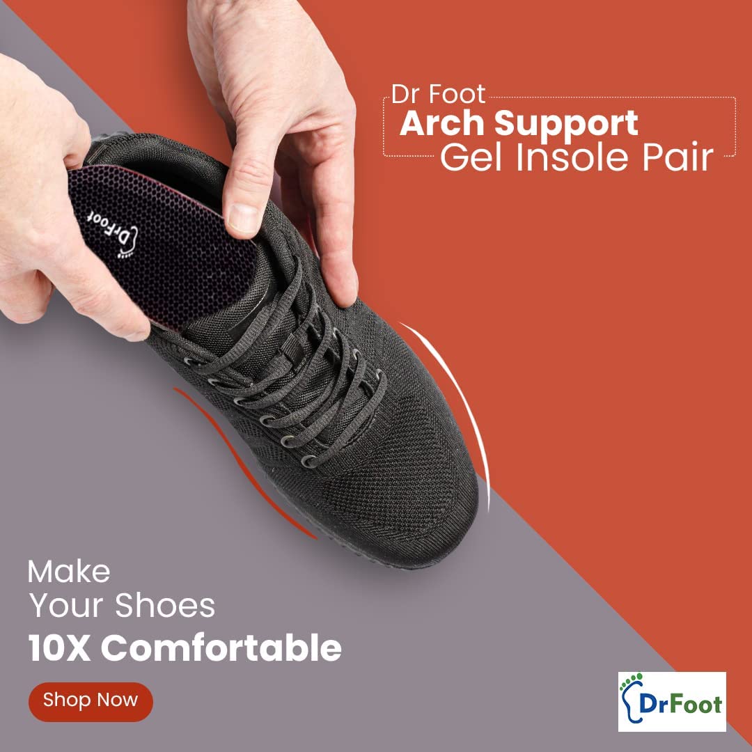 Dr Foot Arch Support Gel Insole Pair | For All-Day Comfort | Shoe – Drfootin