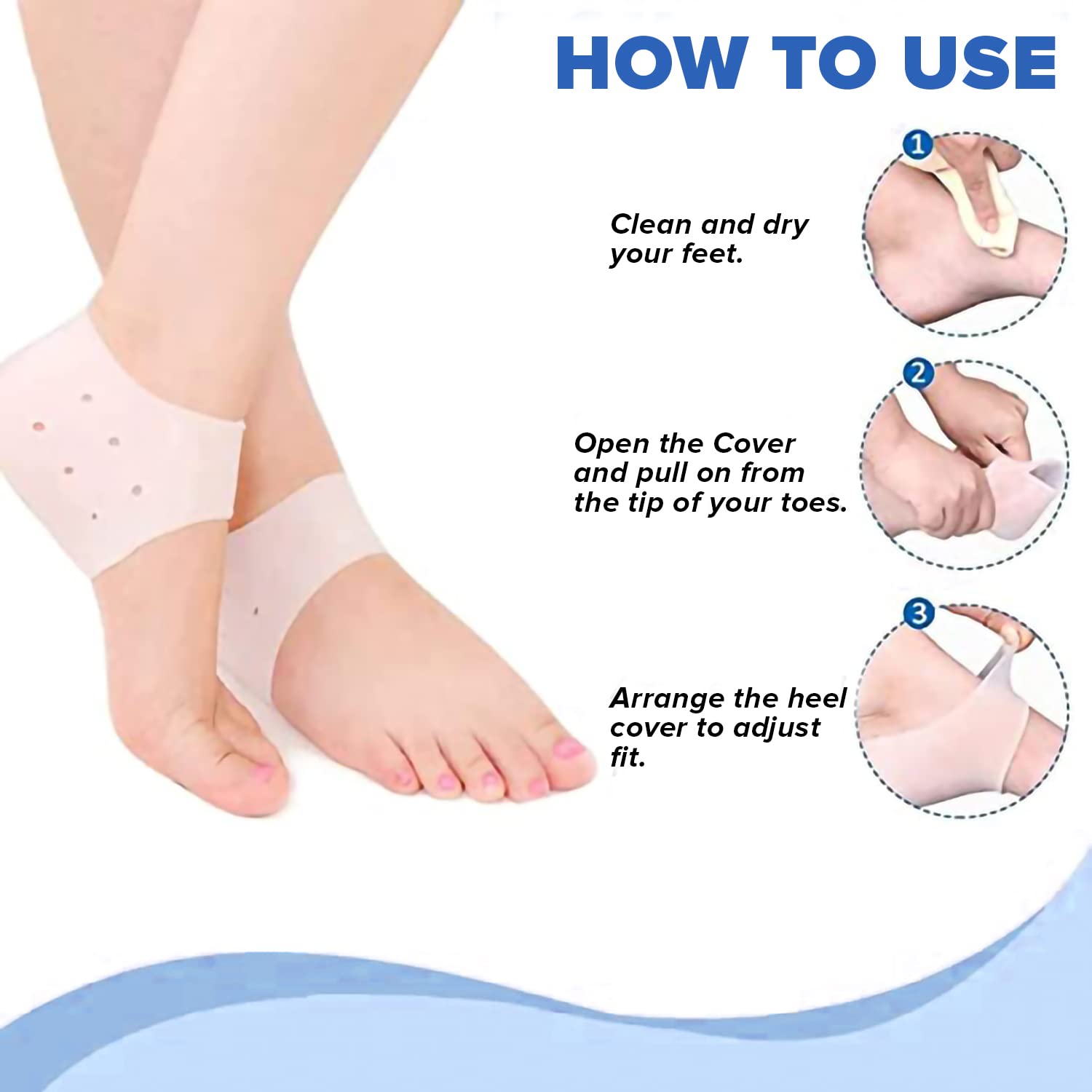 Moisturizing Cracked Heel Socks - Treat Dry Heels Fast Pain Relief from  Cracking Feet with these Gel Heel Protector Pads for Women and Men by