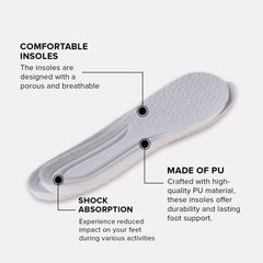 Dr Foot Air-Pillow® Insoles | Comfortable, Porous, and Breathable Insoles for Sports | Shock Absorption for Reduced Impact | Soothing Sensation | Relieves Foot Fatigue | - 1 Pair - (Small Size)