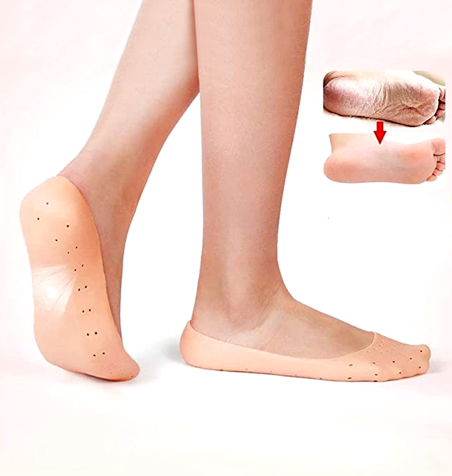 Amazon.com : ZenToes Moisturizing Heel Socks 2 Pairs Gel Lined Toeless Spa  Socks to Heal and Treat Dry, Cracked Heels While You Sleep (Regular, Black)  : Beauty & Personal Care