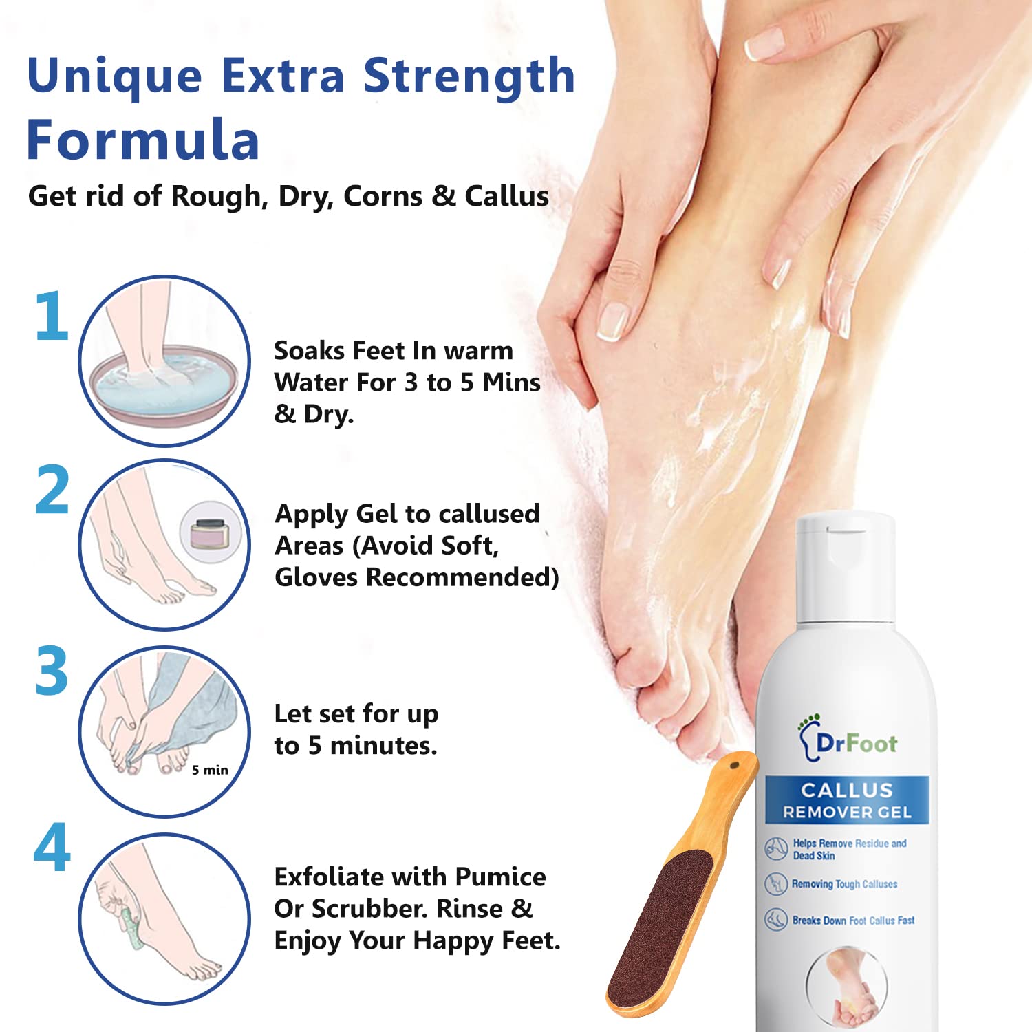 Dr. Entre's Callus Remover Gel: 8oz Extra Strength Callus Remover for Feet,  Foot Callus Remover, Foot Care, Pedicure Tools Supplies, Dead Skin Remover