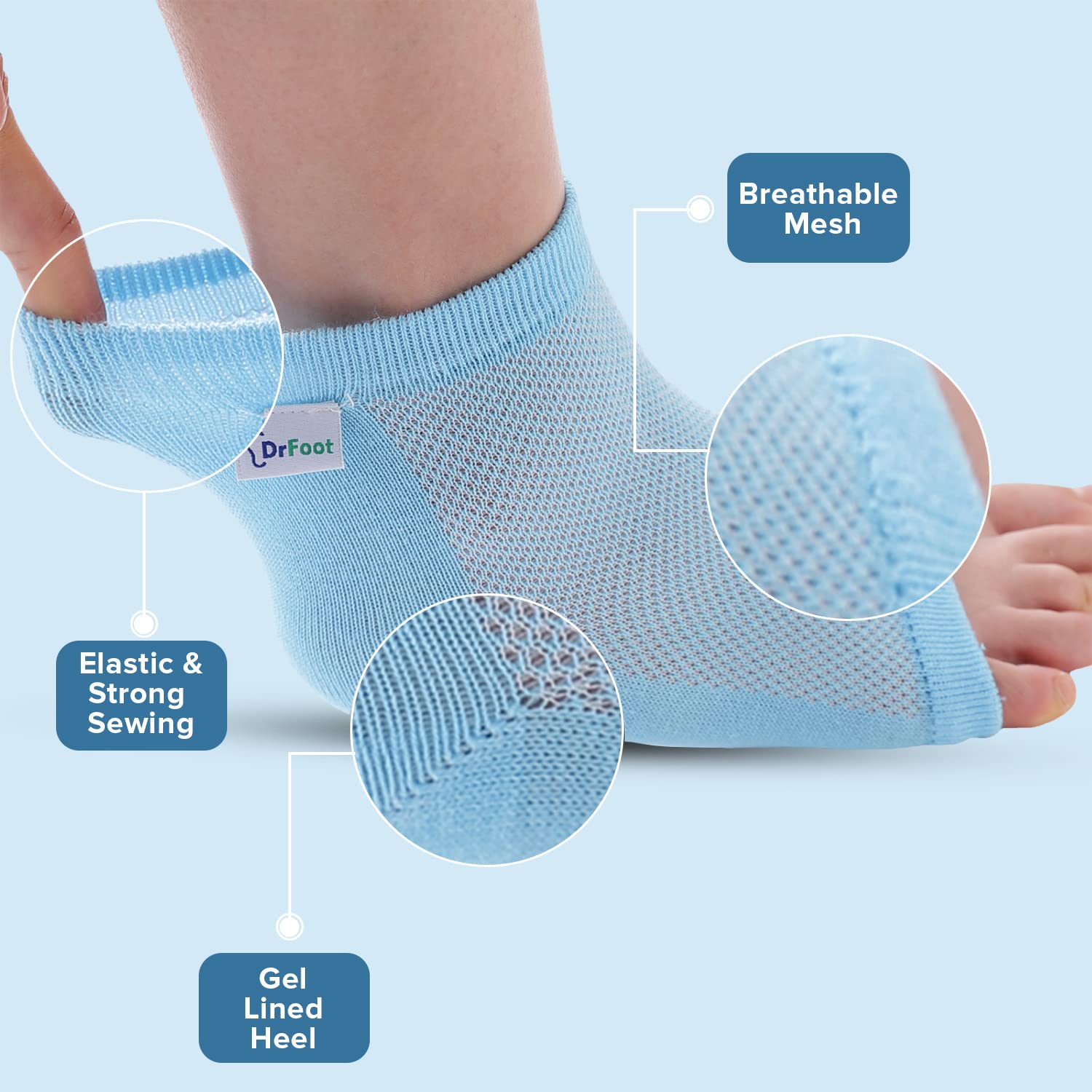 1pair Moisturizing Socks, Gel Moisturizing Socks, Anti-Slip Elastic  Comfortable Gel Socks, Reusable Hydrating Socks