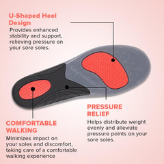 Dr Foot Orthotics for Sore Soles Insoles |For Comfortable Walking And Pressure Relief | Comfort and Support for Aching Feet |All Day Comfort | For Men & Women - 1 Pair - (Large Size)