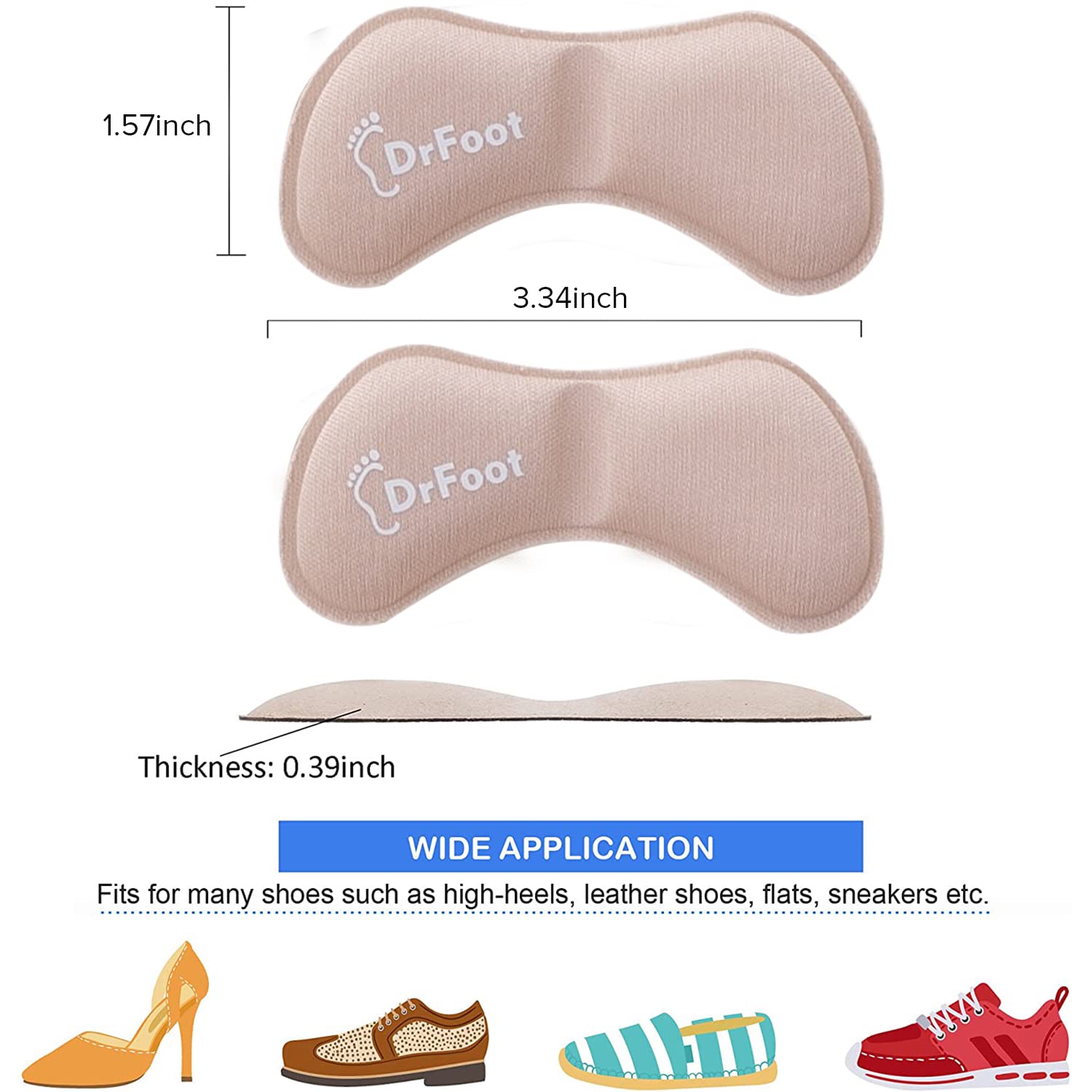 4 Pairs Heel Grips For Men Women Shoes Heel Inserts Self-adhesive Shoe Pads  Sticker Heel Pads For Shoes Too Big Prevent Slip And Blister Heel Cushion |  Fruugo MY